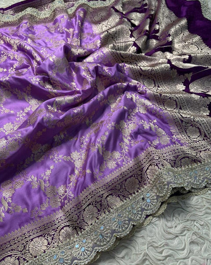 Aadhira Lavender Soft Mashru Katan Silk Saree