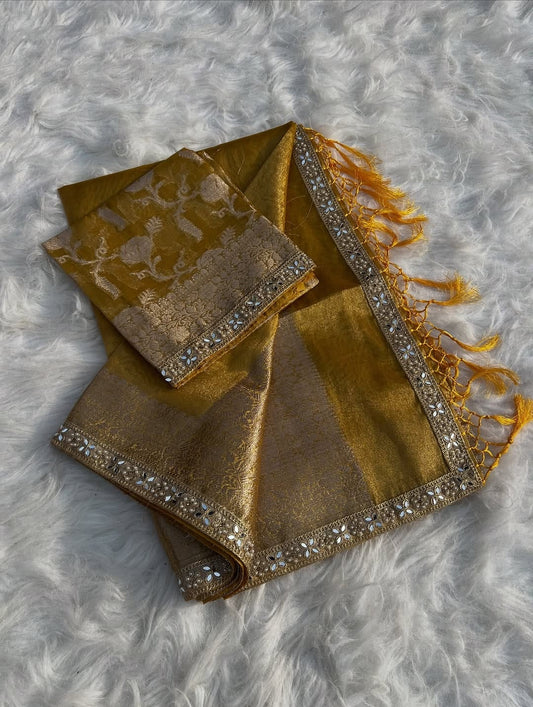 Inara Yellow Soft Tissue Silk Saree