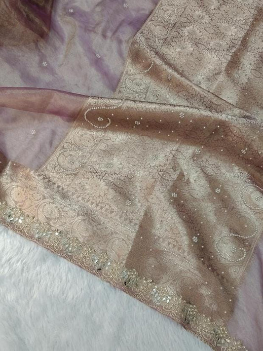 Fariha Pink Tissue Silk Saree