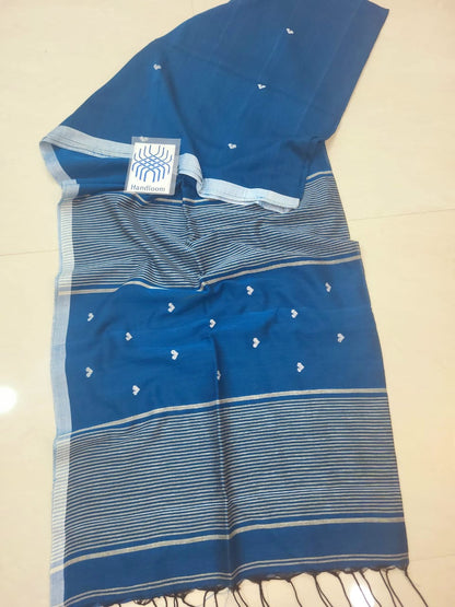 Prema Blue Pure Cotton Saree
