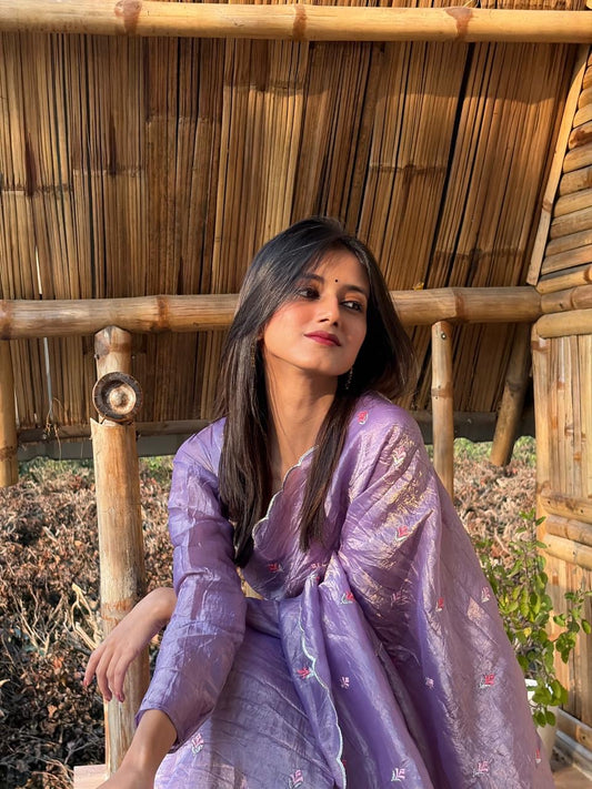 Meher Crushed Tissue Silk Saree