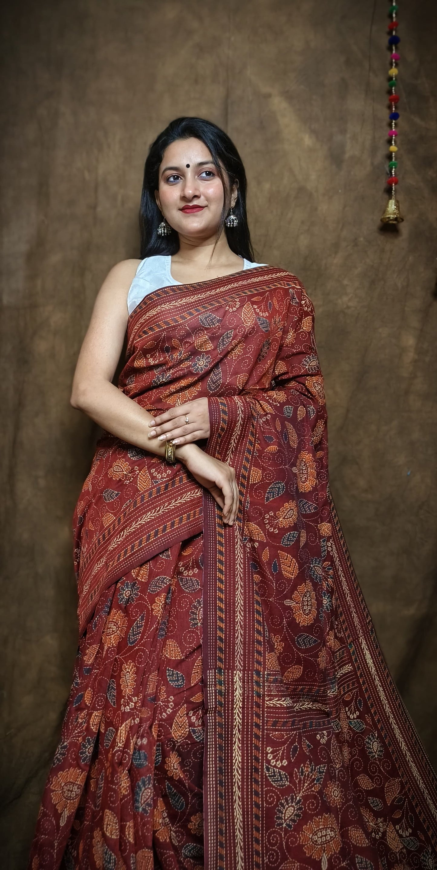 Prakriti Brown Khadi Cotton Saree