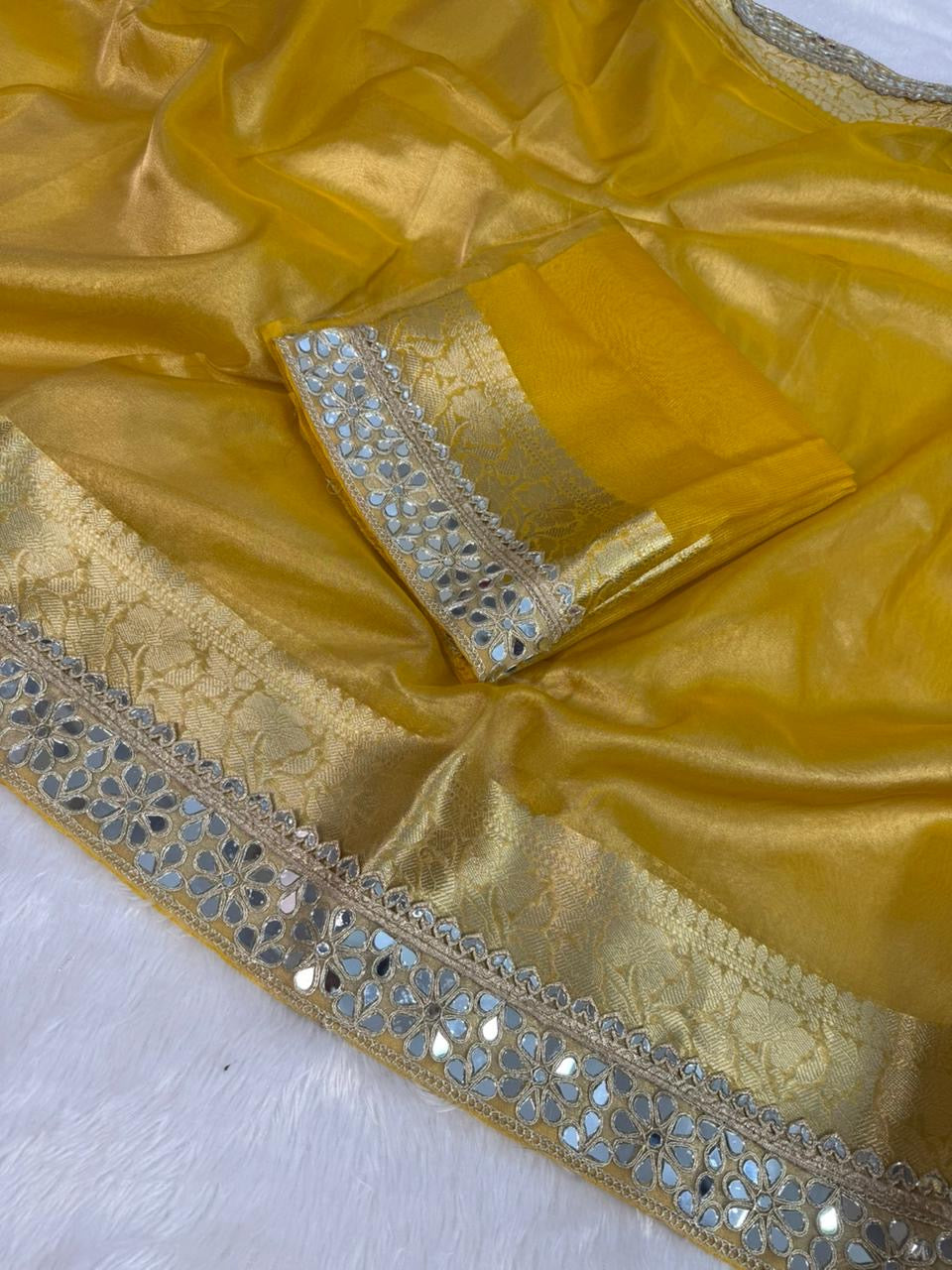 Noori Yellow Tissue Silk Saree