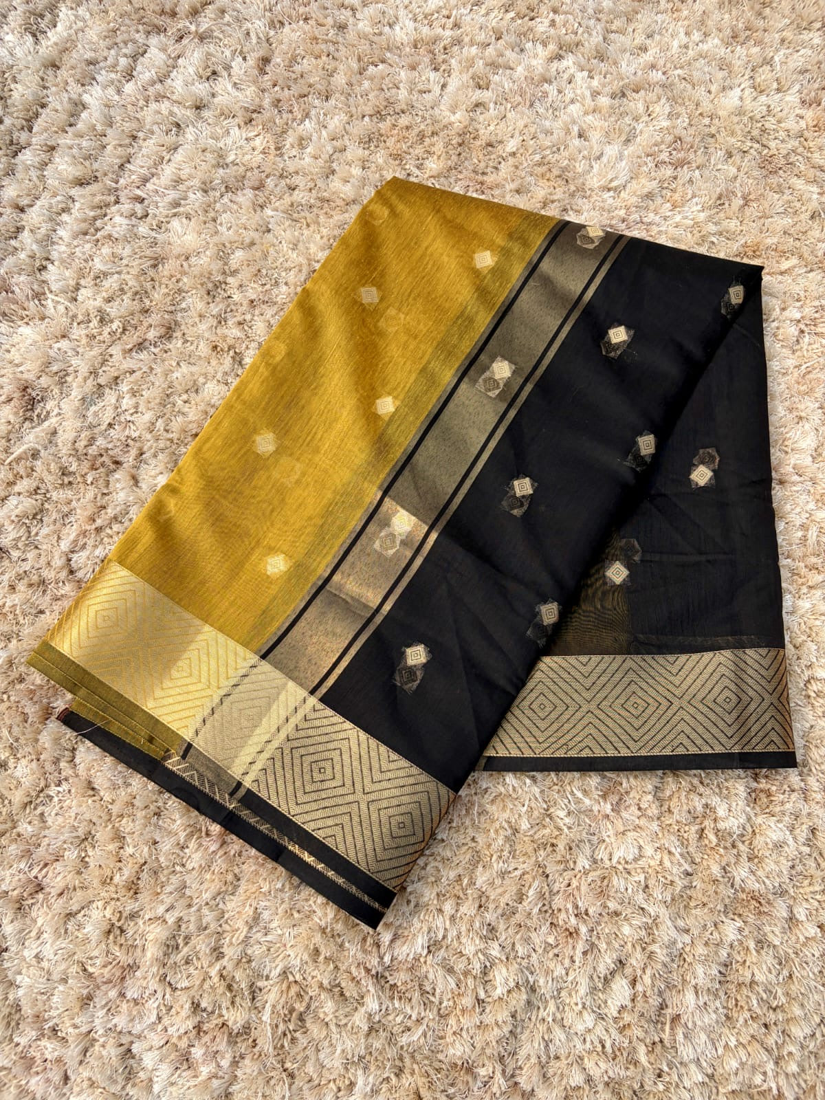 Yamini Yellow & Black Gadwal Silk Saree
