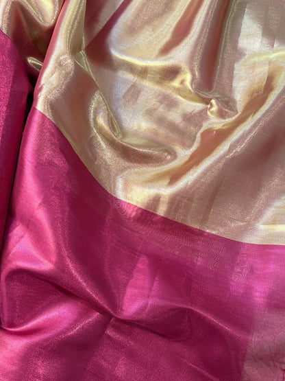 Myra Pink Chanderi Tissue Silk Saree