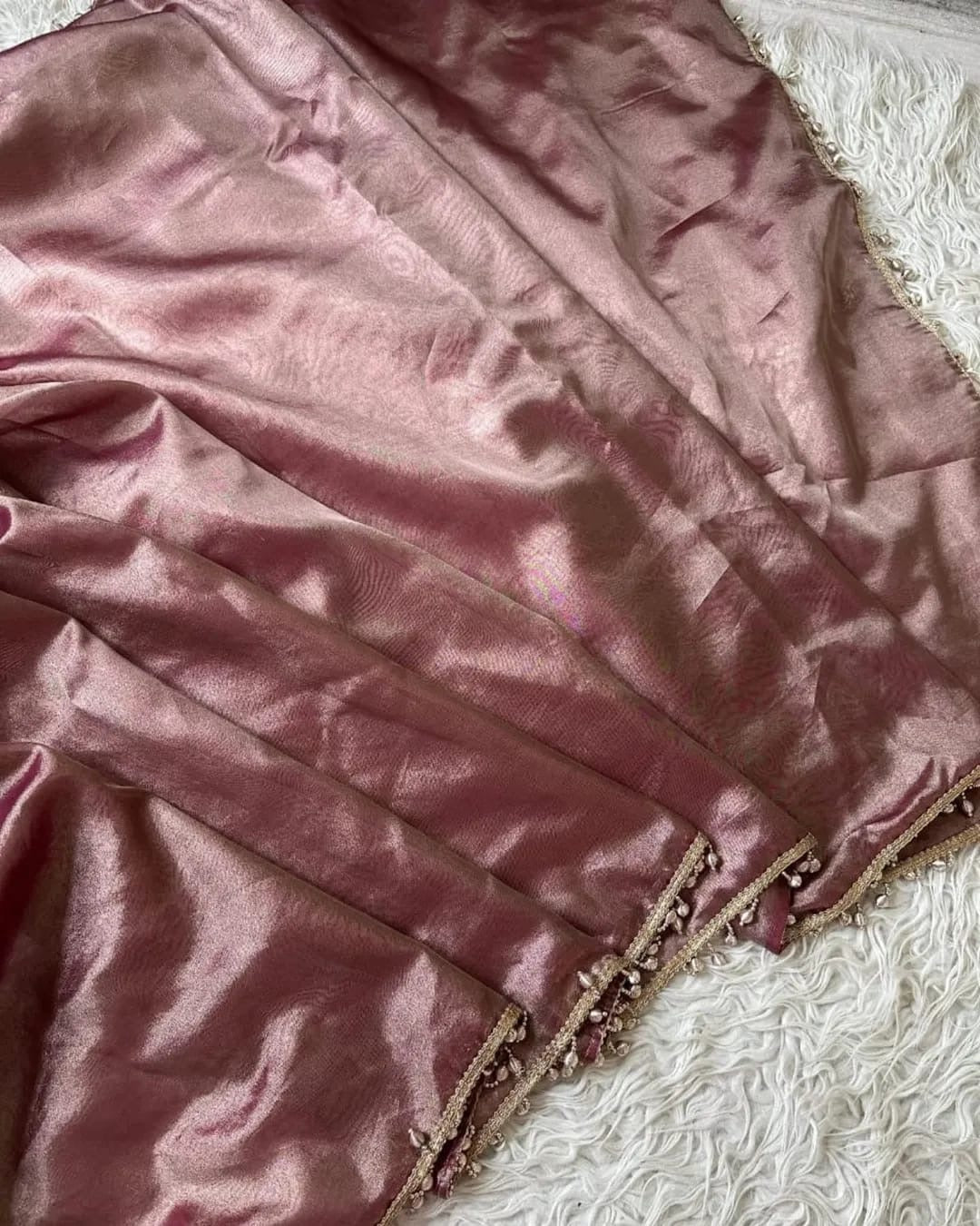 Reeva Pink Banarasi Soft Glass Tissue Silk Saree