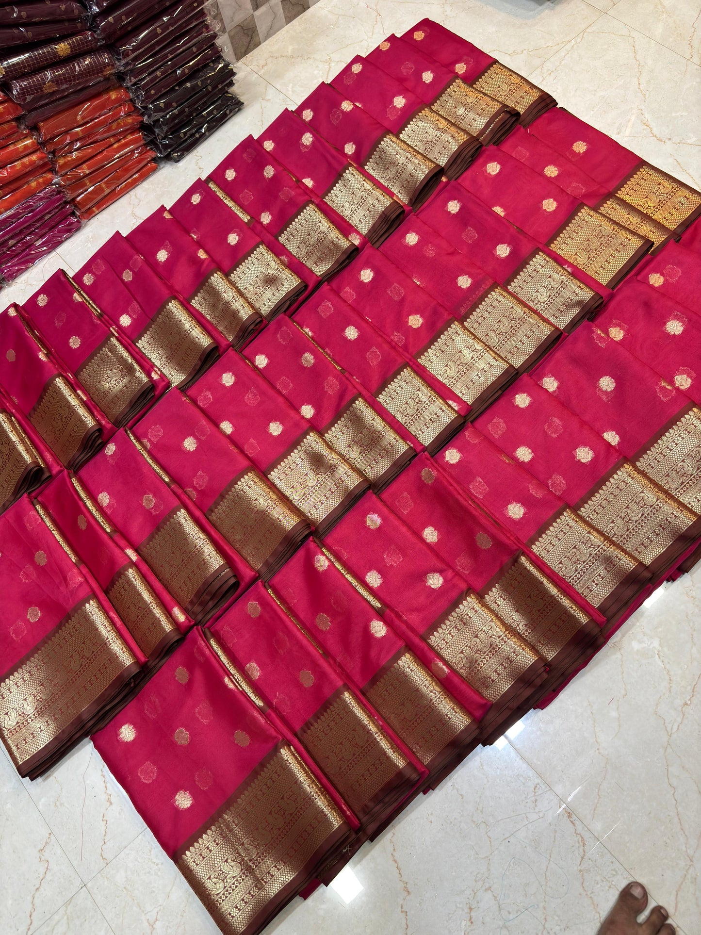 Janaki Ruby Pink Semi Katan Silk Saree