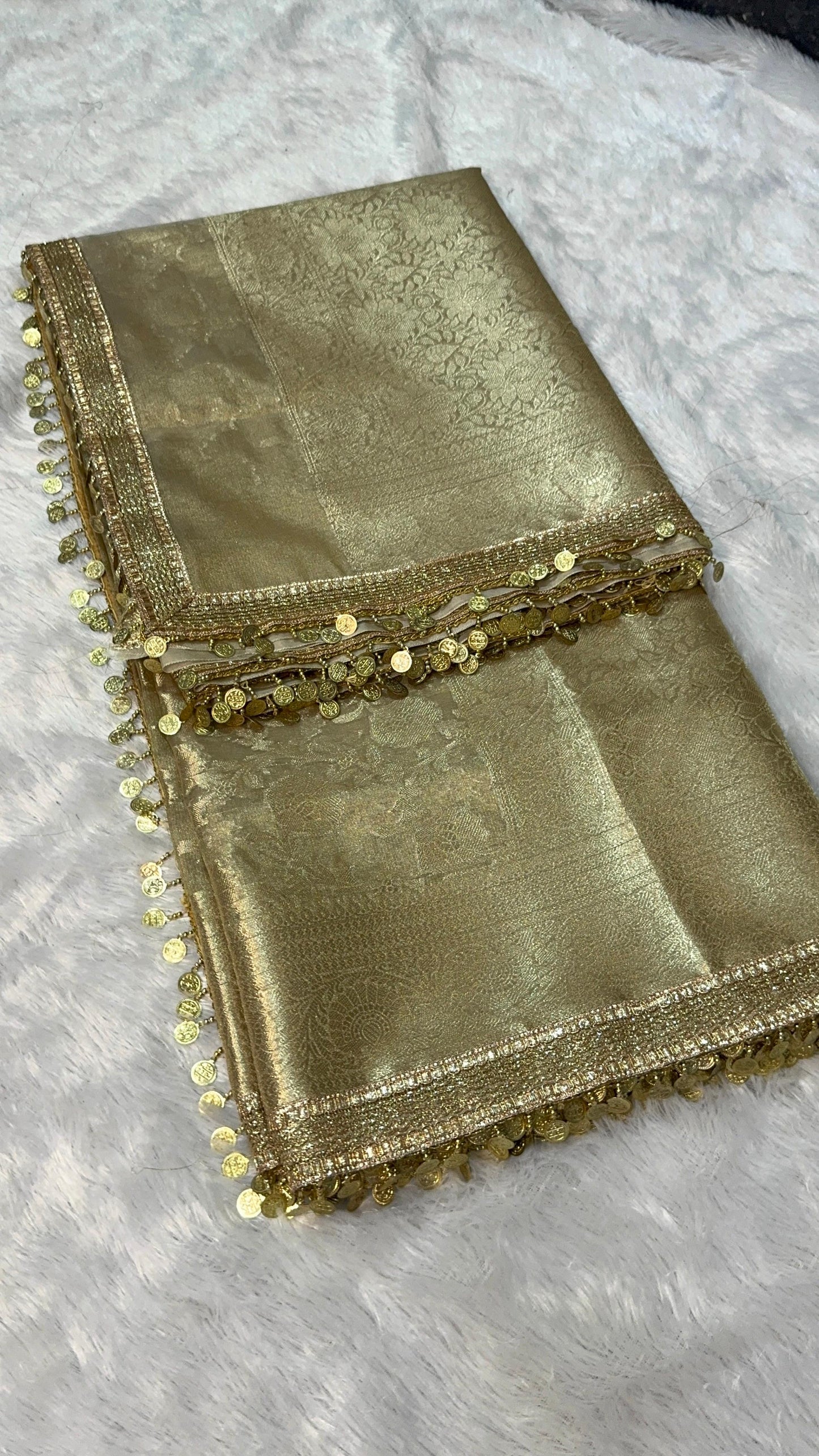 Meera Ivory Tissue Silk Saree