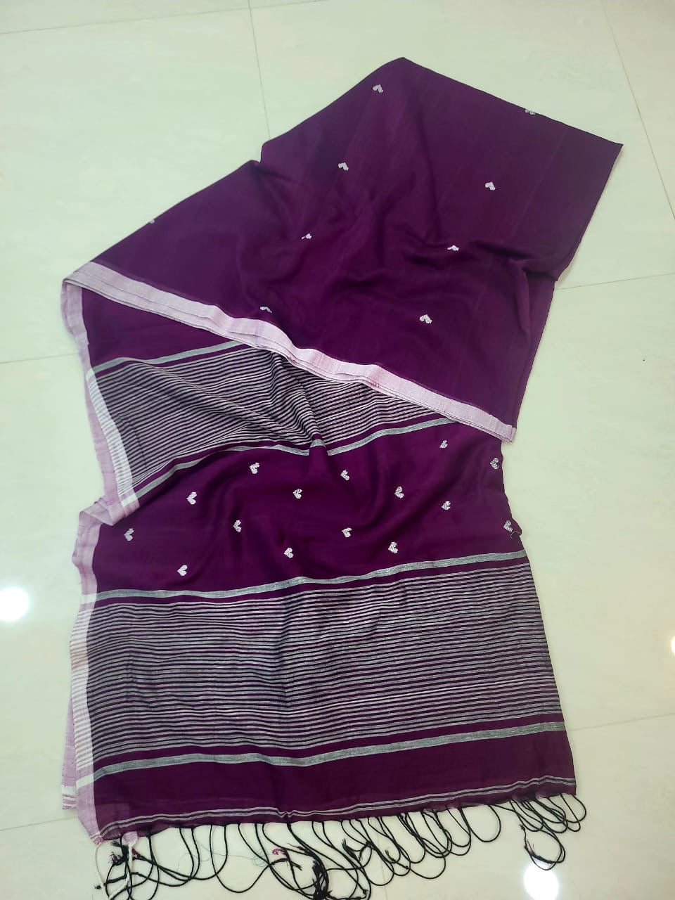 Prema Plum Pure Cotton Saree