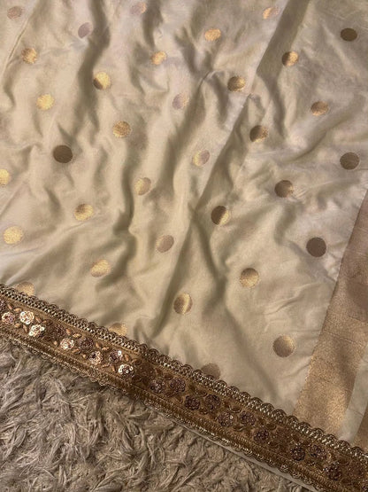 Devina Cream Banarasi Soft Mango Katan Silk Saree