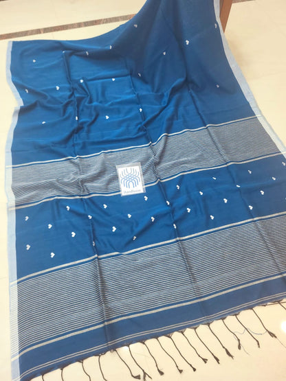 Prema Blue Pure Cotton Saree