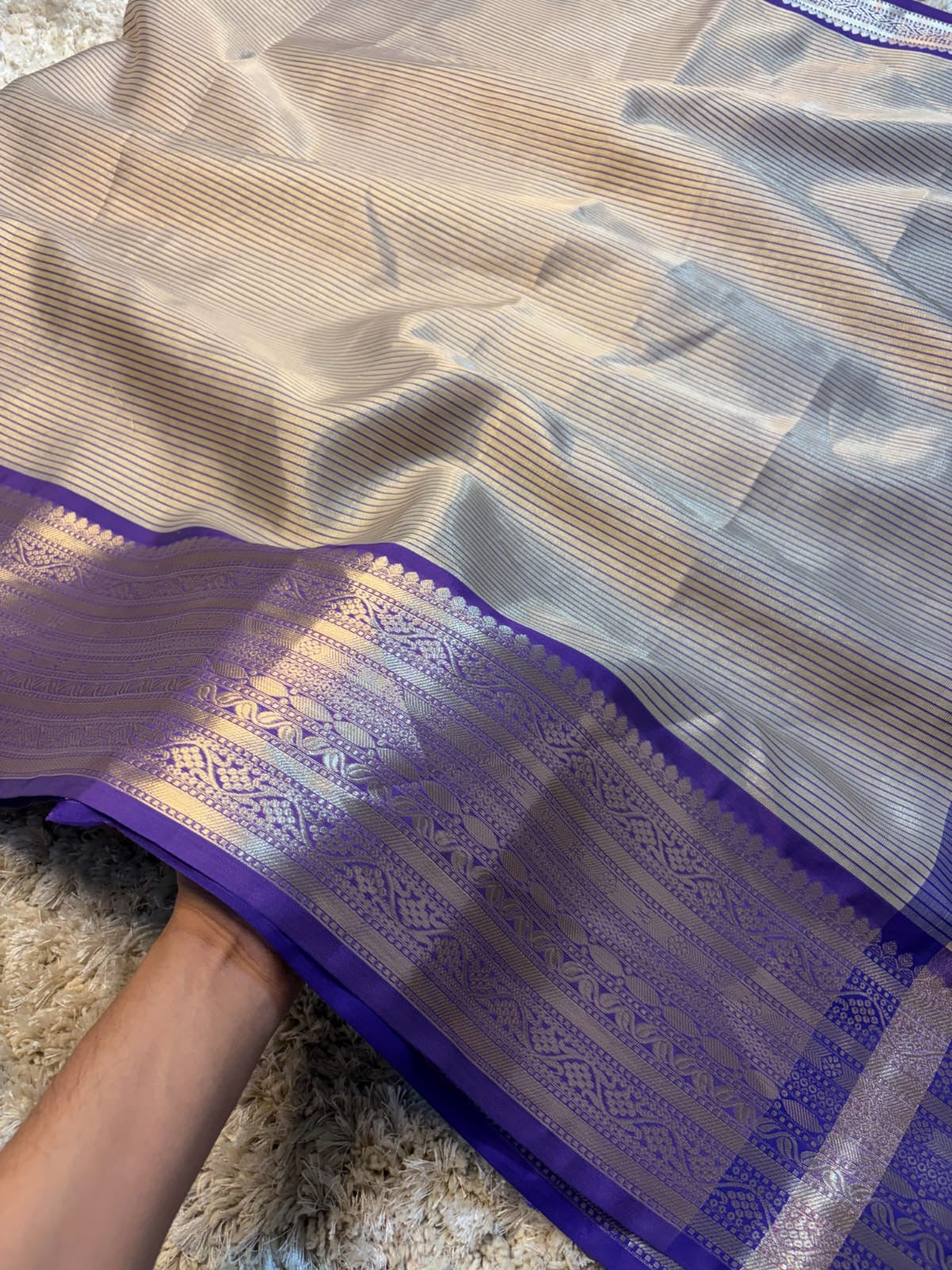 Vamika Royal Purple Mull Tissue Silk Saree