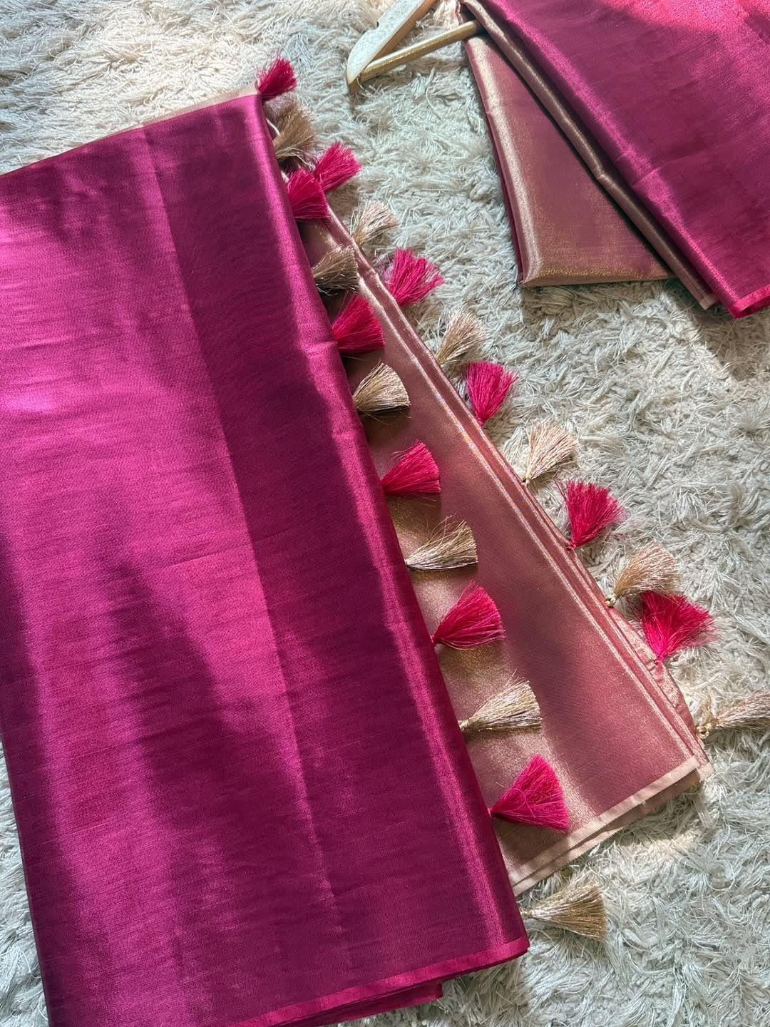 Myra Pink Chanderi Tissue Silk Saree
