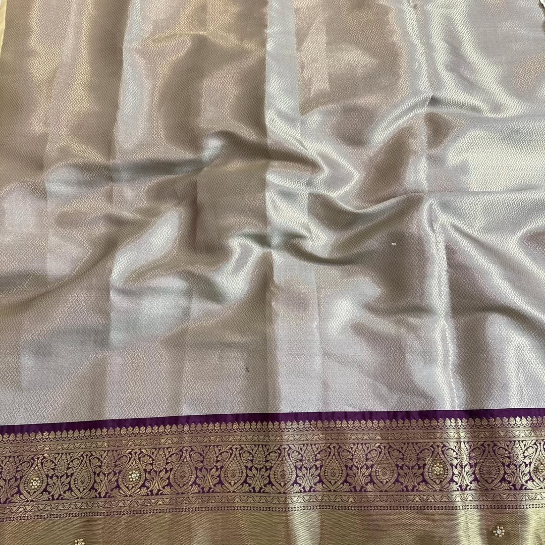 Sarika Ivory Cream Soft Kanchi Silk Saree