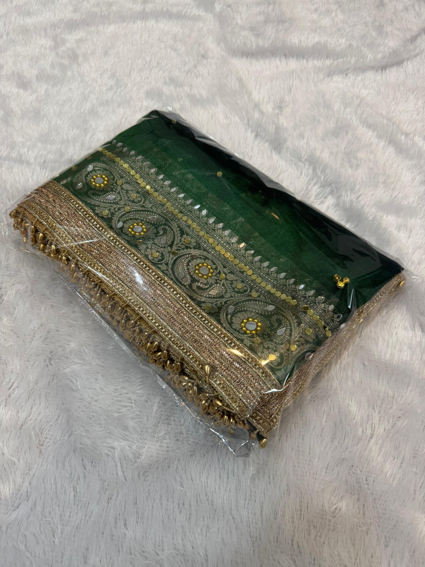 Jhanak Ghungroo Green Tissue Silk Saree