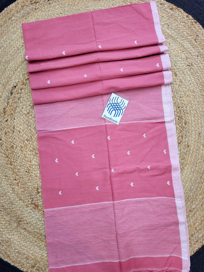 Prema Blush Pink Pure Cotton Saree