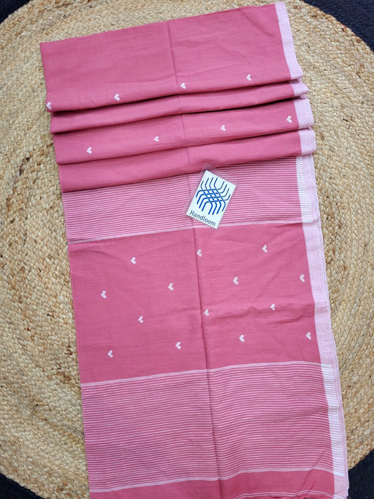 Prema Blush Pink Pure Cotton Saree