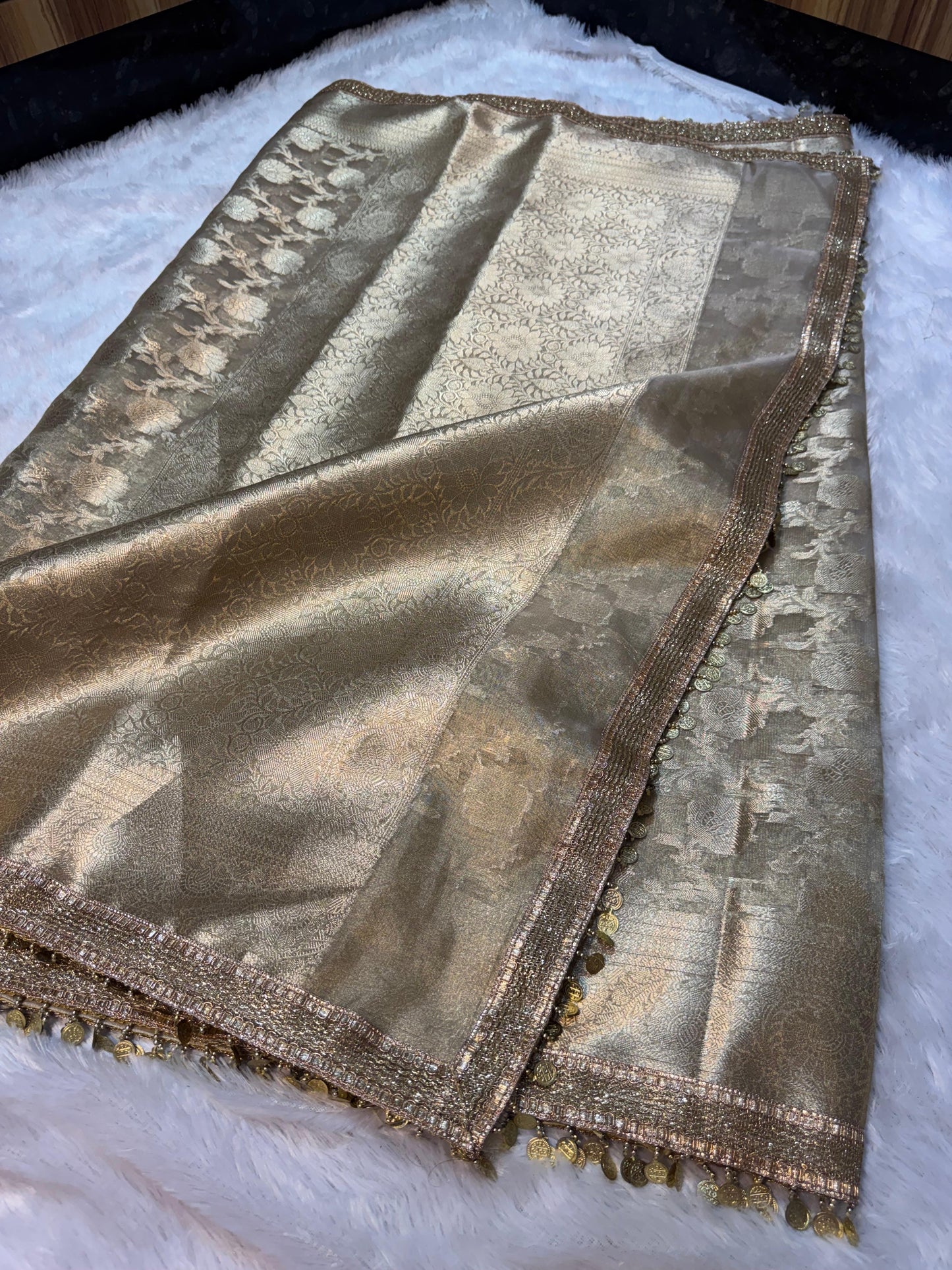 Meera Ivory Tissue Silk Saree