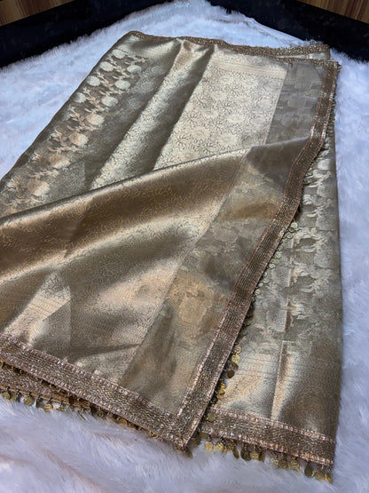 Meera Ivory Tissue Silk Saree