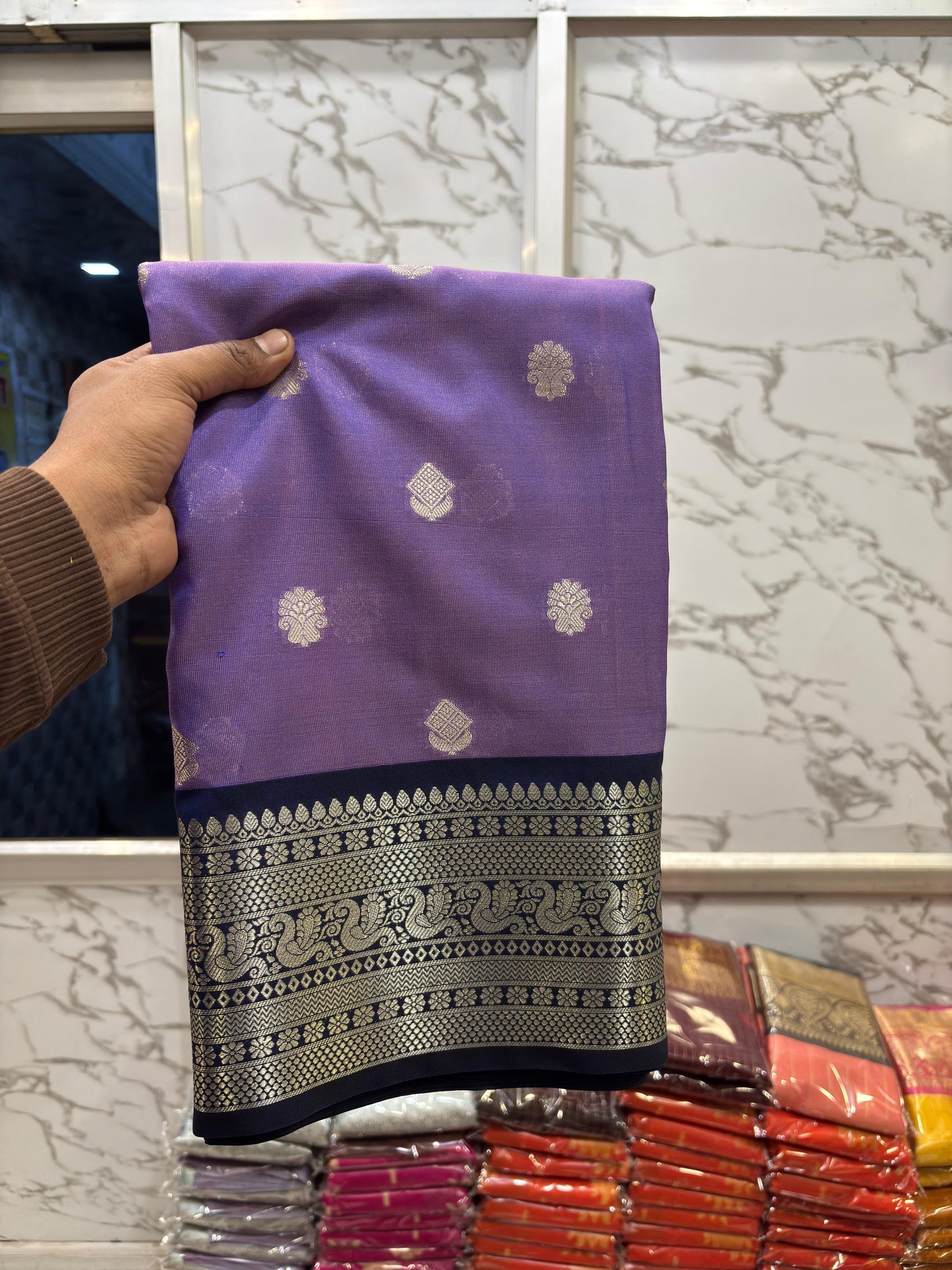 Janaki Soft Lilac Semi Katan Silk Saree