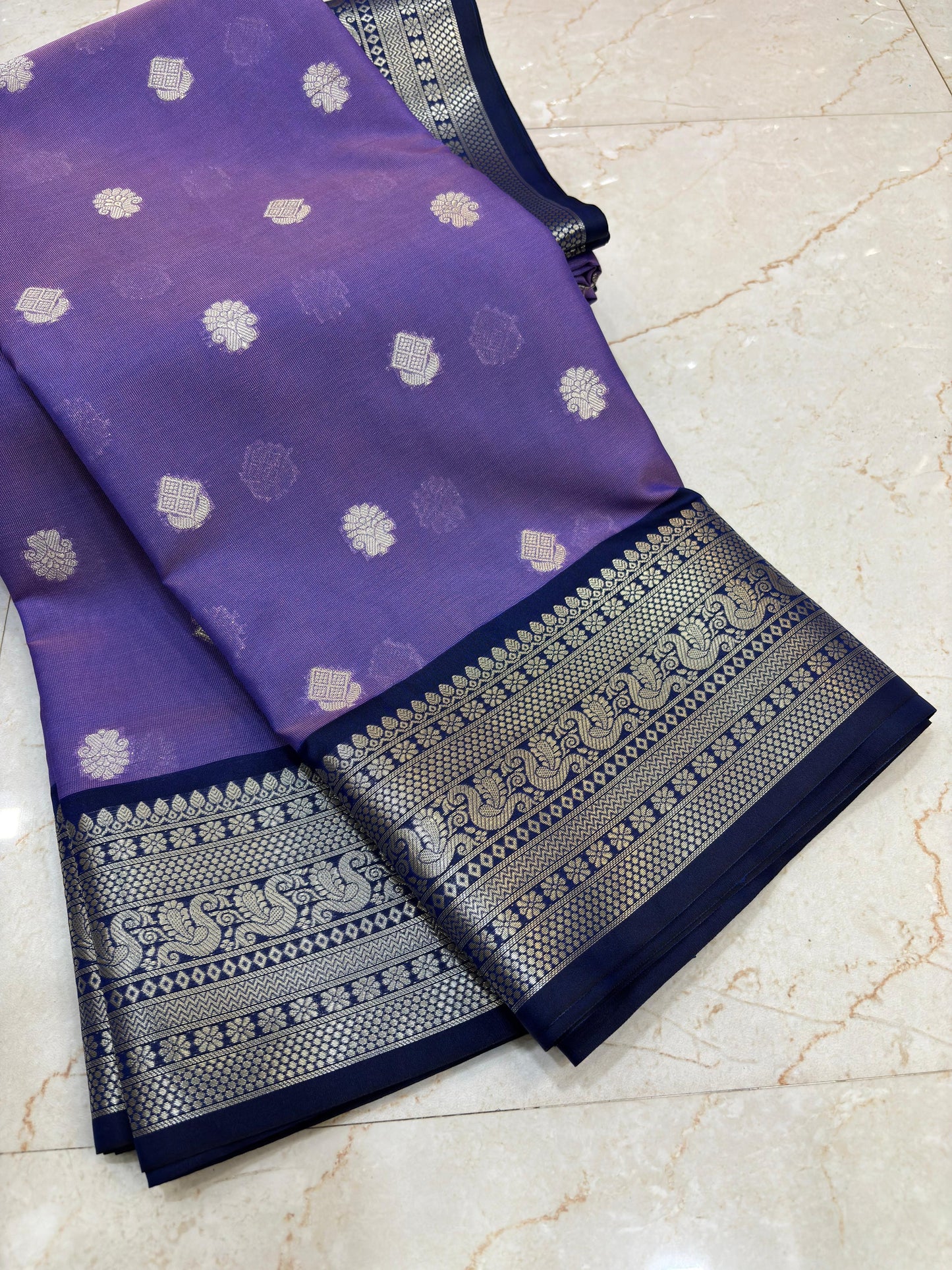 Janaki Soft Lilac Semi Katan Silk Saree