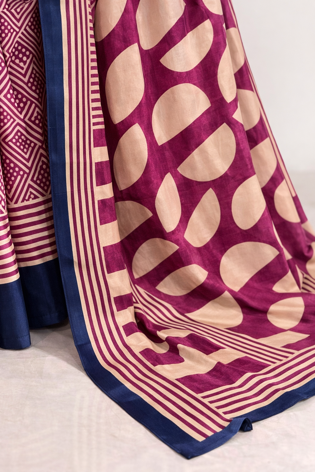 Navya Magenta Pink Dull Satin Silk Saree