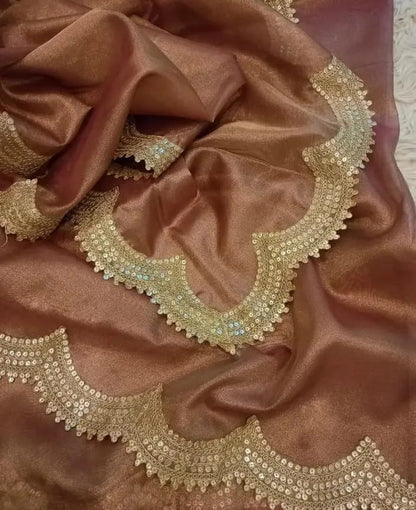 Tara Brown Tissue Silk Saree