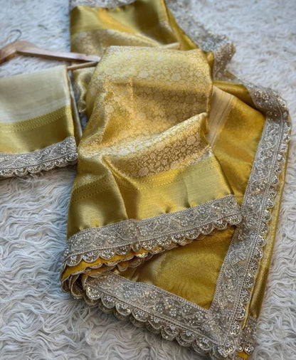 Ruhani Yellow Silk Saree