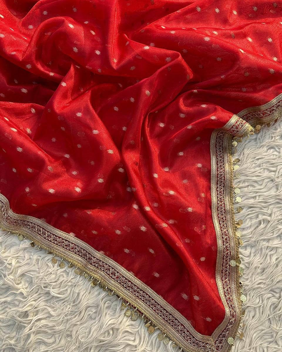 Saira Royal Red Tissue Silk Saree