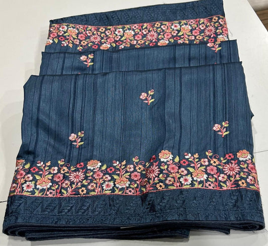 Bela Blue Tussar Saree