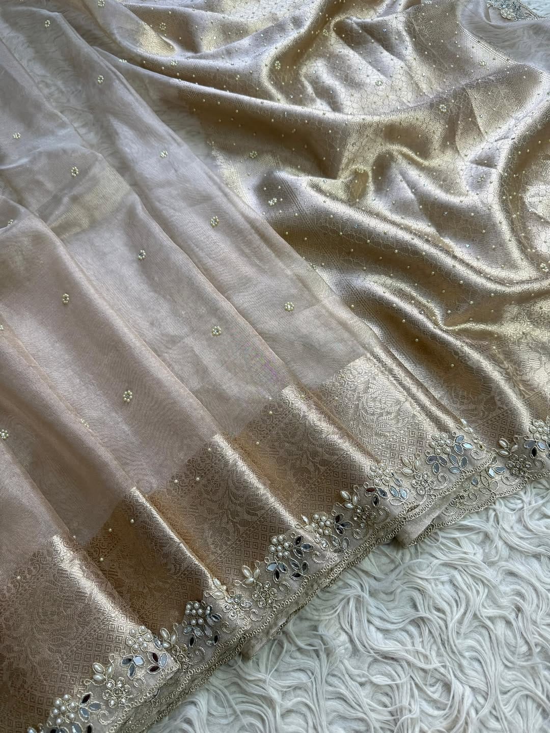 Nora Ivory Tissue Silk Saree
