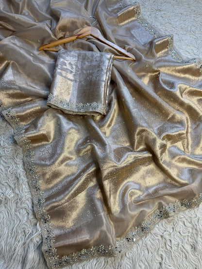 Nora Ivory Tissue Silk Saree