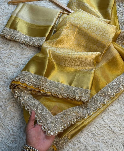 Ruhani Yellow Silk Saree