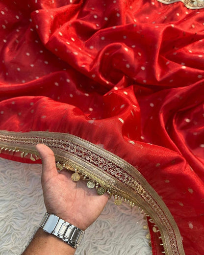 Saira Royal Red Tissue Silk Saree